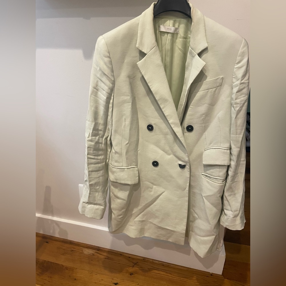 Mango mint green blazer size medium